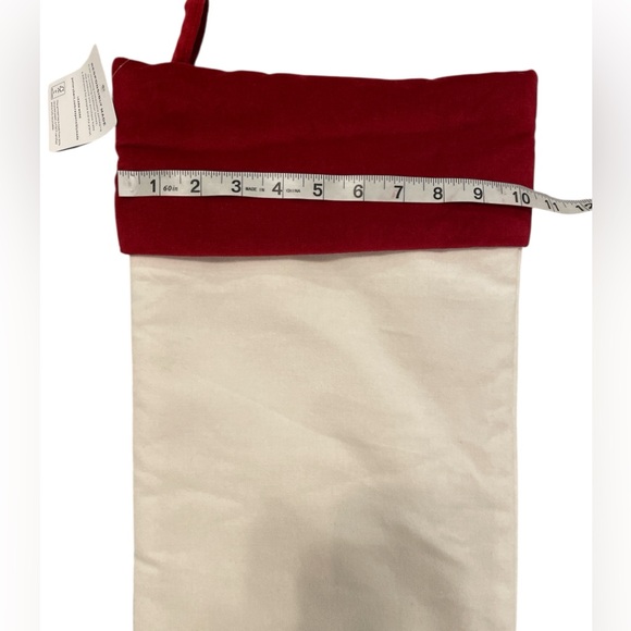 Pottery Barn Velvet Christmas Stocking Ivory with Red Cuff - Picture 5 of 7